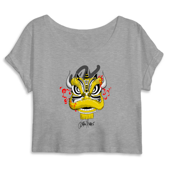 Crop Top Femme - "LION CNY" - 100% Coton BIO - Just Crafted