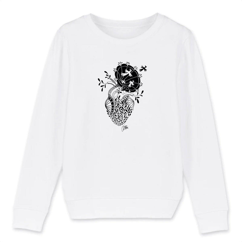 Sweat-shirt Enfant - "Coeur" - Bio - Just Crafted