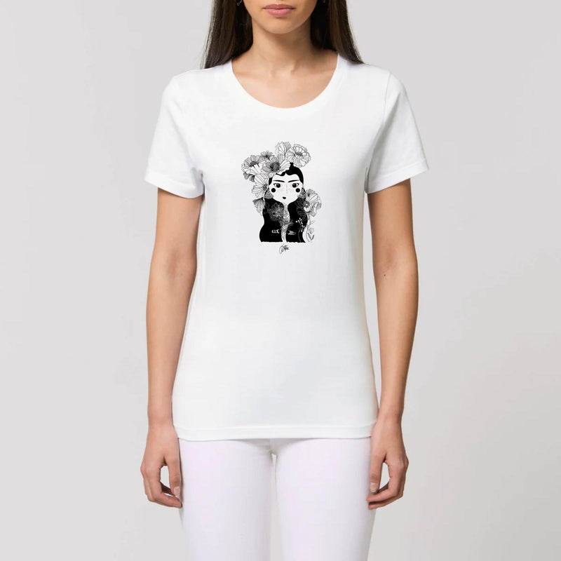 T-shirt Femme - "Frida" - 100% Coton BIO - Just Crafted