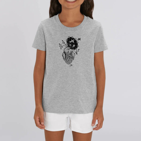 T-shirt Enfant - "Coeur" - Coton bio - Just Crafted