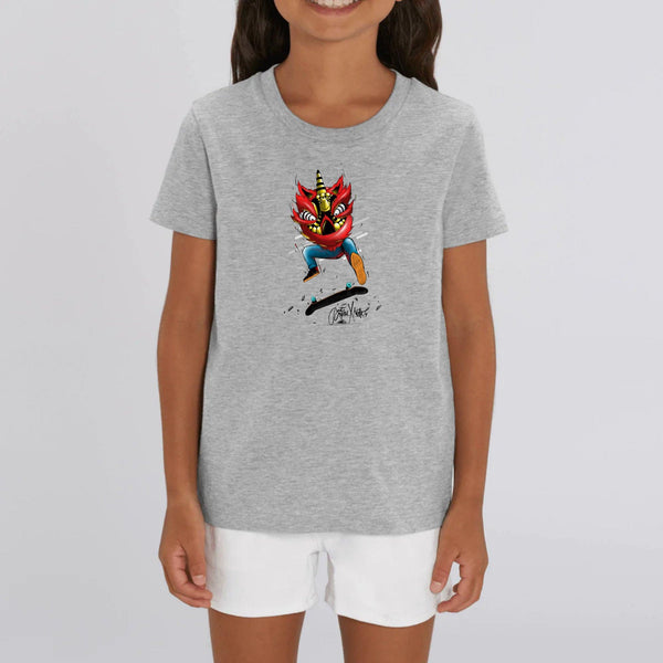 T-shirt Enfant - "Lion Sk8" - Coton bio - Just Crafted