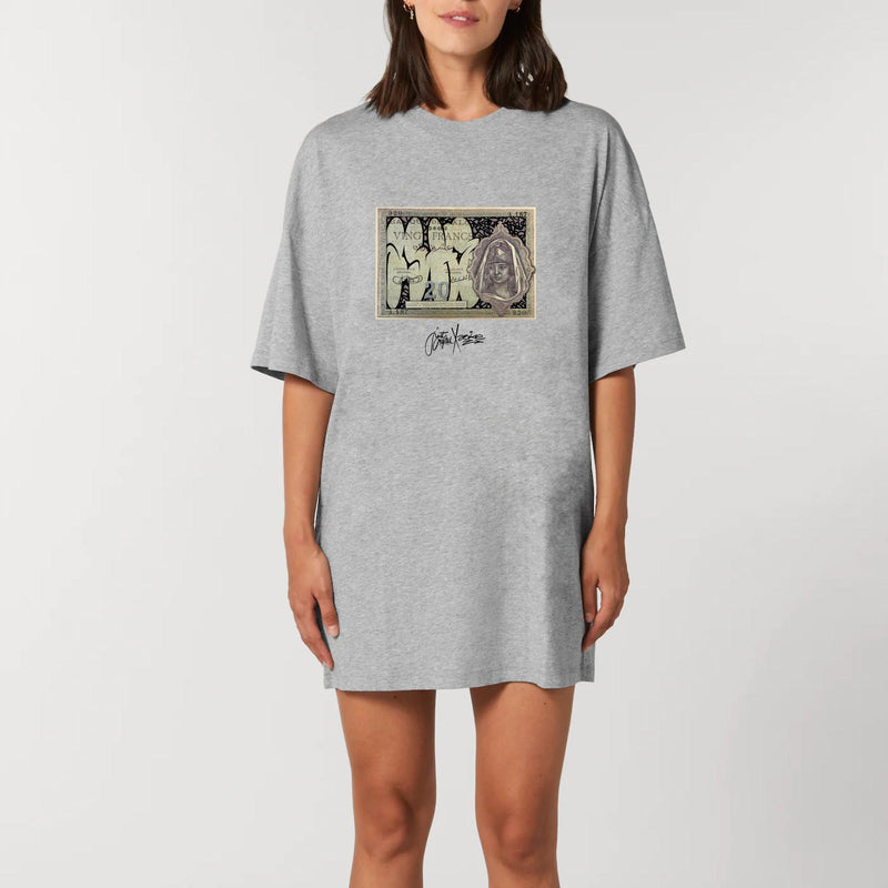 Robe T-shirt Femme - "20 Francs" - 100% Coton BIO - Just Crafted