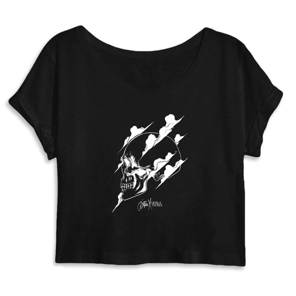 Crop Top Femme - "Skull" - 100% Coton BIO - Just Crafted
