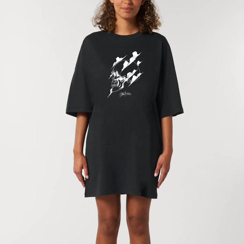 Robe T-shirt Femme - "Skull" - 100% Coton BIO - Just Crafted