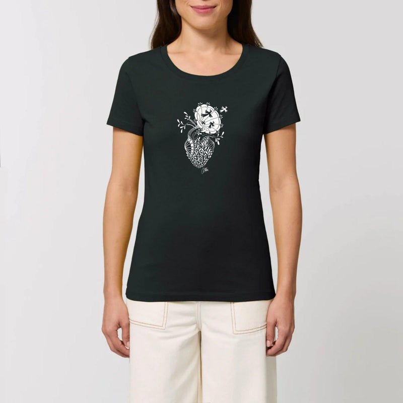 T-shirt Femme - "Coeur" - 100% Coton BIO - Just Crafted